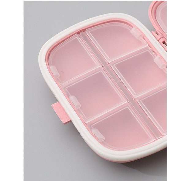 Organizator medicamente, Plastic, 8 compartimente, 0.1 L, Roz, Kaveny, 11 x 7 cm
