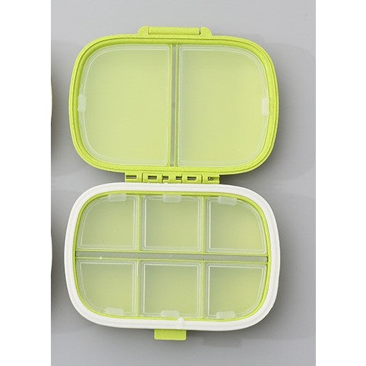 Organizator medicamente, Plastic, 8 compartimente, 0.1 L, Verde, Kaveny, 11 x 7 cm