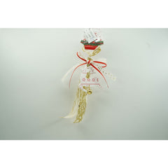 Ornament de brad craciun cerb, Kadeny, alb, lemn, 25 cm