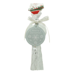 Ornament de brad medalion, Kaveny, gri, lemn, 25 cm