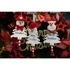 Ornament de brad ren, Kadeny, alb, lemn, 20 cm