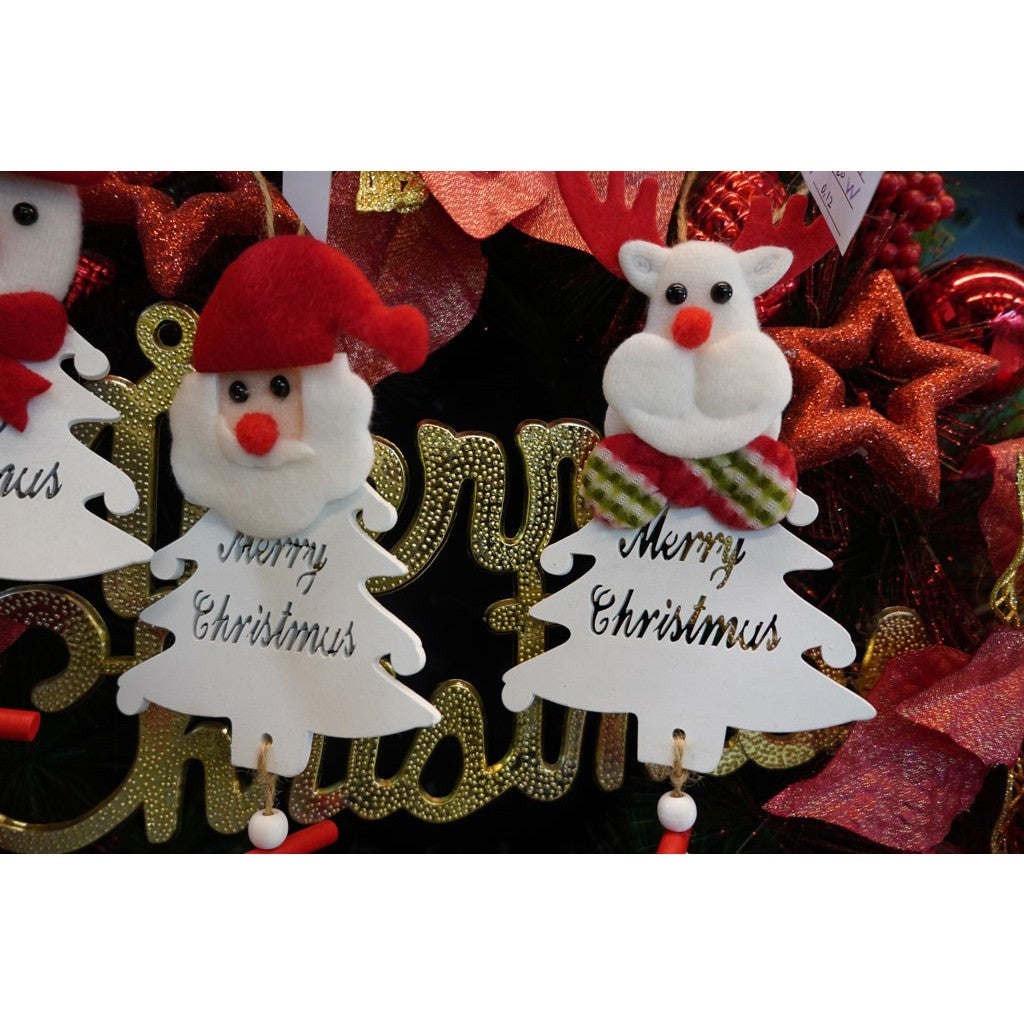 Ornament de brad ren, Kadeny, alb, lemn, 20 cm