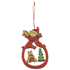 Ornament de brad ursuleti, Kaveny, multicolor, lemn, 10 cm