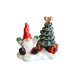 Ornament de Craciun din Rasina pentru Decor, Kadeny, Model Mss Craciun cu Brad, Decoratiune de Birou pentru Craciun, 6.5 x 6.5 x 4 cm, Rosu Alb Verde