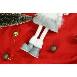 Ornament de Craciun ingeras, Kadeny, alb/gri, textil, 53 cm