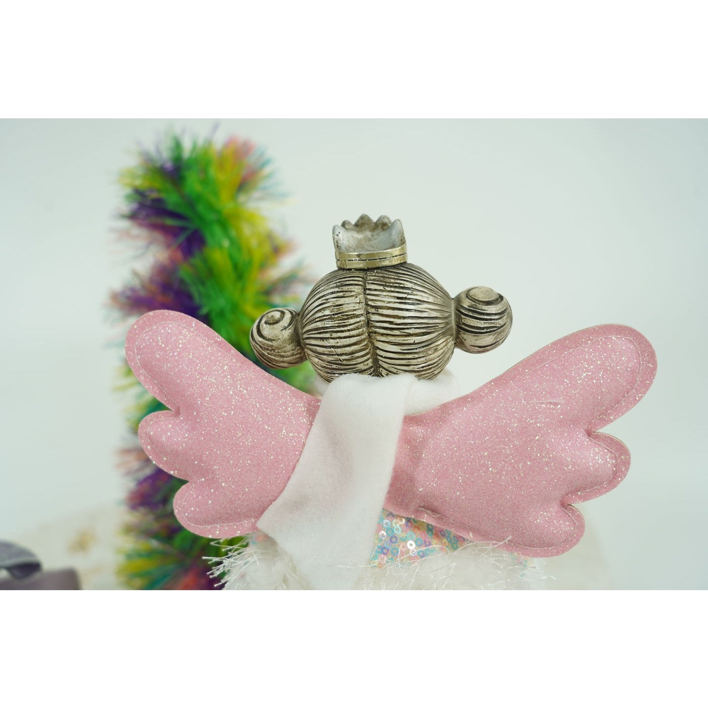 Ornament de Craciun ingeras, Kadeny, alb, textil, 34 cm