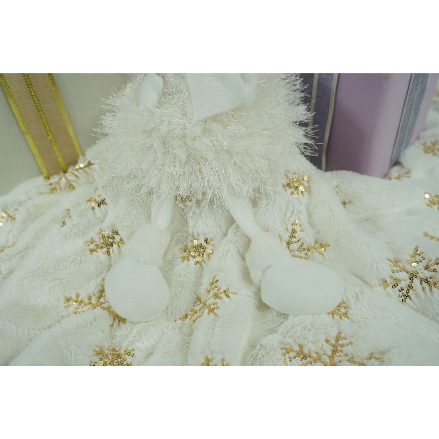 Ornament de Craciun ingeras, Kadeny, alb, textil, 37 cm