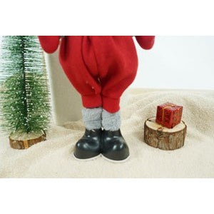 Ornament de Craciun papusa, Kadeny, rosu/gri, textil, 58 cm