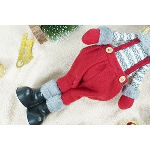 Ornament de Craciun papusa, Kadeny, rosu/gri, textil, 58 cm