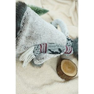 Ornament de Craciun ren, Flippy, gri/alb, textil, 73 cm