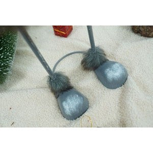 Ornament de Craciun ren, Flippy, gri/alb, textil, 73 cm