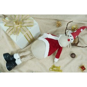 Ornament de Craciun ren, Flippy, rosu/alb, textil, 70 cm