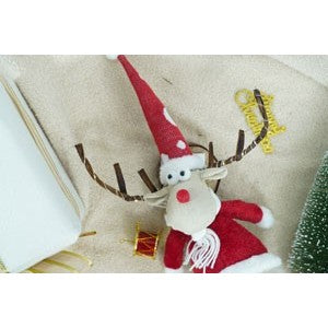 Ornament de Craciun ren, Flippy, rosu/alb, textil, 70 cm