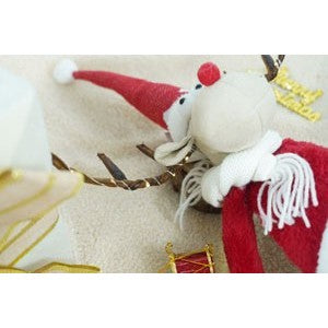 Ornament de Craciun ren, Flippy, rosu/alb, textil, 70 cm