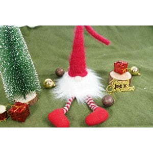 Ornament de Craciun spiridus, Kadeny, alb/rosu, textil, 52 cm