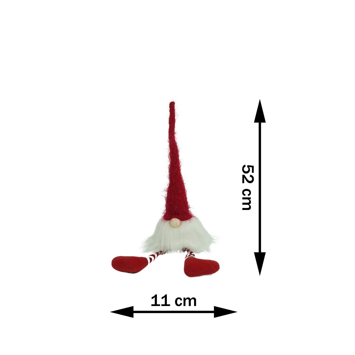 Ornament de Craciun spiridus, Kadeny, alb/rosu, textil, 52 cm