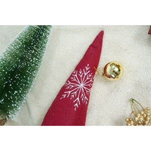 Ornament de Craciun spiridus, Kadeny, gri/alb, textil, 42 cm