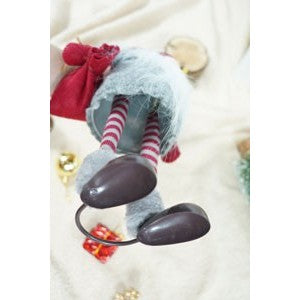 Ornament de Craciun spiridus, Kadeny, gri/alb, textil, 42 cm