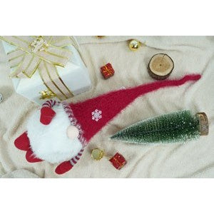 Ornament de Craciun spiridus, Kadeny, gri/alb, textil, 58 cm