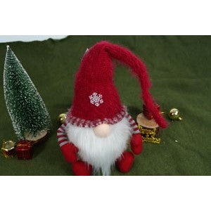 Ornament de Craciun spiridus, Kadeny, gri/alb, textil, 58 cm