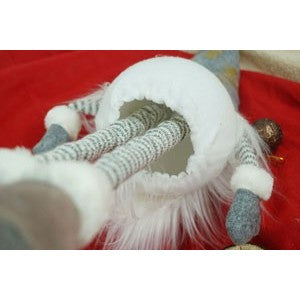 Ornament de Craciun spiridus, Kadeny, gri/alb, textil, 80 cm