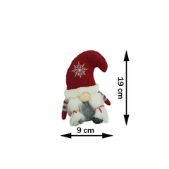 Ornament de Craciun spiridus, Kadeny, gri/rosu, textil, 19 cm