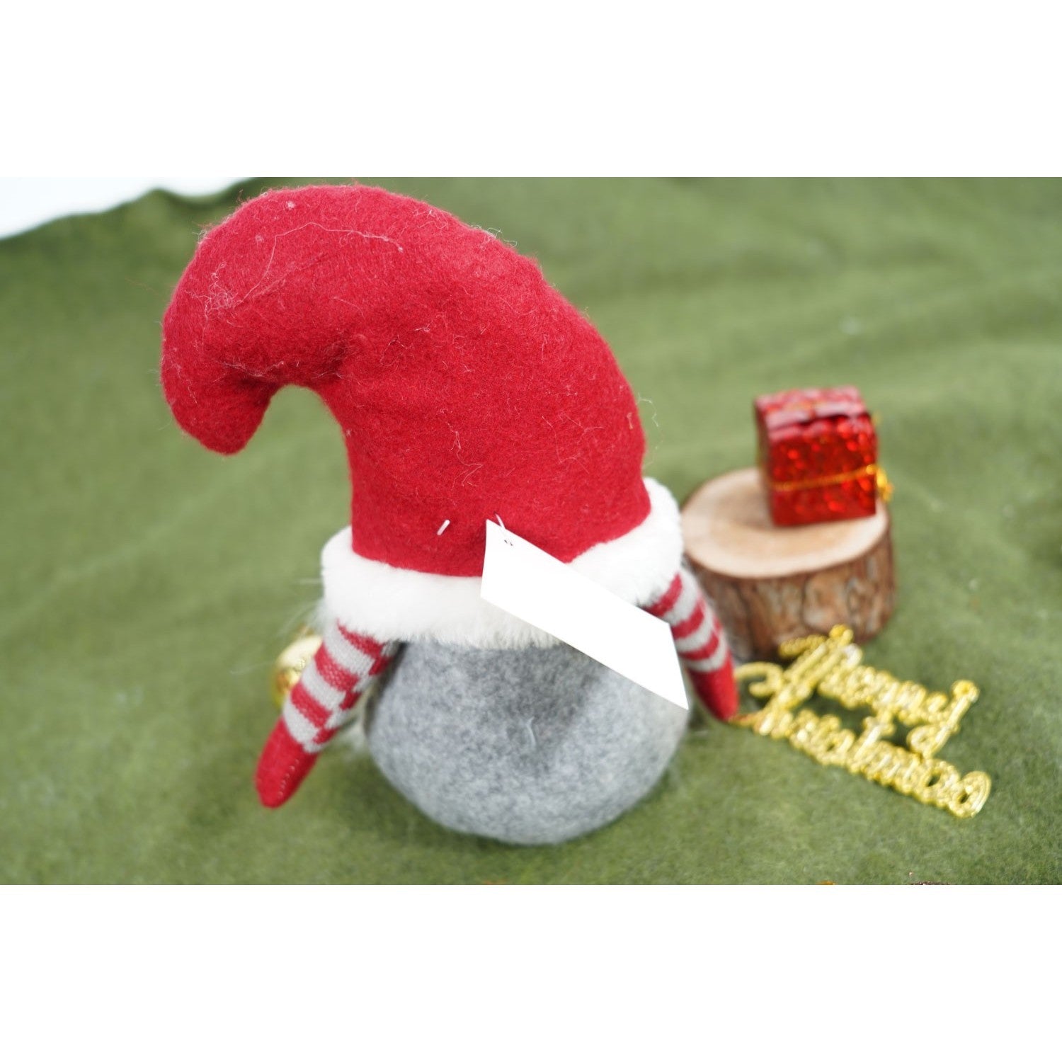 Ornament de Craciun spiridus, Kadeny, gri/rosu, textil, 19 cm