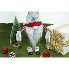 Ornament de Craciun spiridus, Kadeny, gri/rosu, textil, 55 cm