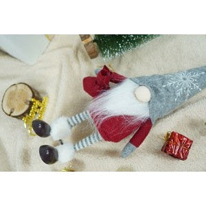 Ornament de Craciun spiridus, Kadeny, rosu/alb, textil, 42 cm