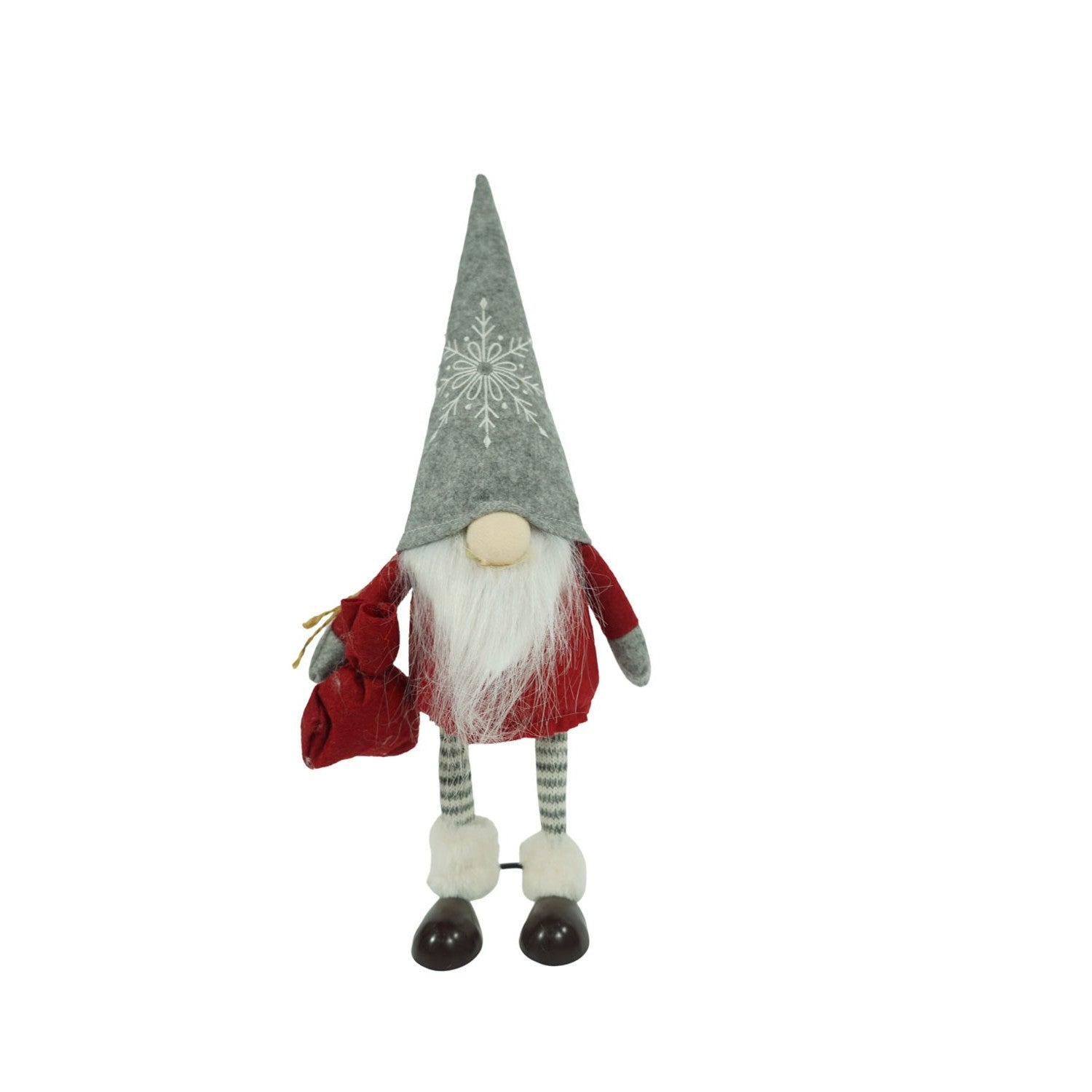 Ornament de Craciun spiridus, Kadeny, rosu/alb, textil, 42 cm