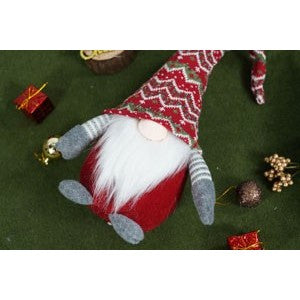 Ornament de Craciun spiridus, Kadeny, rosu/gri, textil, 52 cm