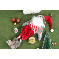 Ornament de Craciun spiridus, Flippy, rosu/gri, textil, 74 cm