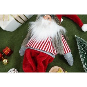 Ornament de Craciun spiridus, Flippy, rosu/gri, textil, 74 cm