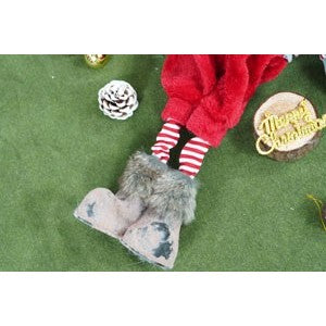 Ornament de Craciun spiridus, Flippy, rosu/gri, textil, 74 cm