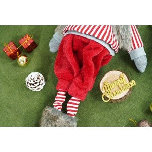 Ornament de Craciun spiridus, Flippy, rosu/gri, textil, 74 cm