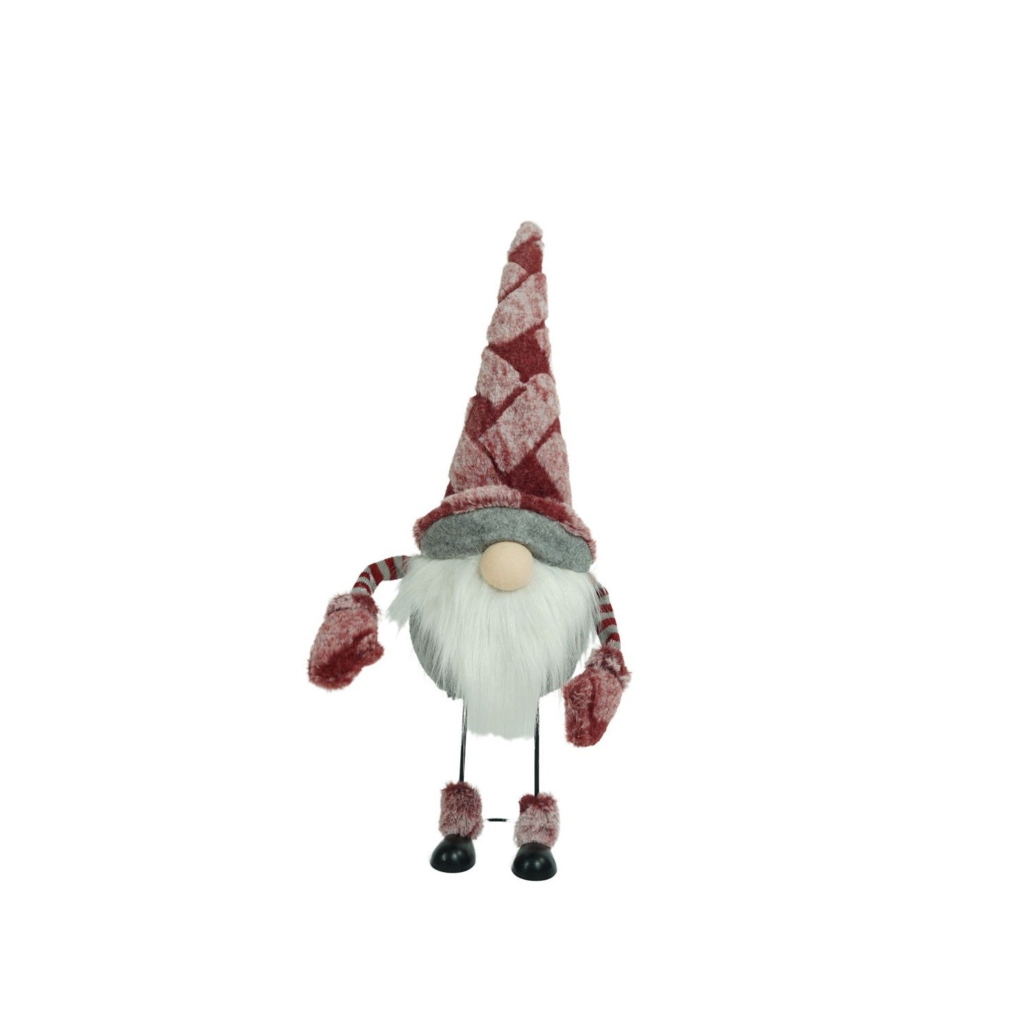 Ornament de Craciun spiridus, Flippy, roz/alb, textil, 55 cm