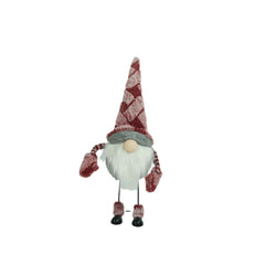 Ornament de Craciun spiridus, Flippy, roz/alb, textil, 55 cm