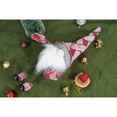 Ornament de Craciun spiridus, Flippy, roz/alb, textil, 55 cm