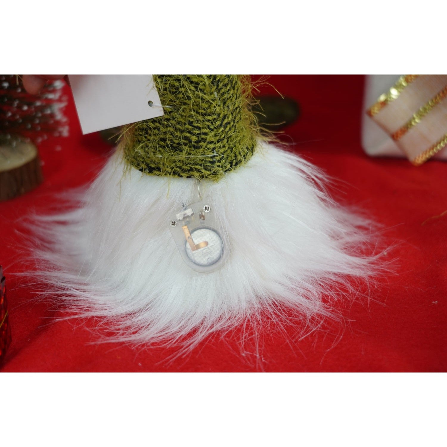 Ornament de Craciun spiridus, Kadeny, verde/alb, textil, 52 cm