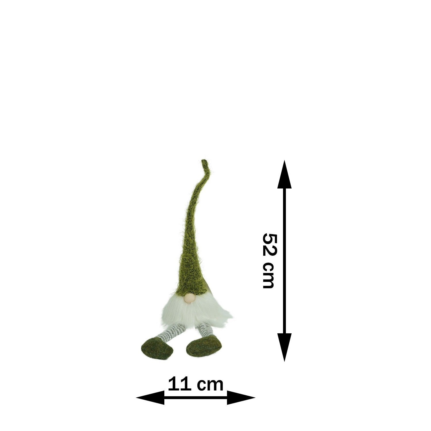 Ornament de Craciun spiridus, Kadeny, verde/alb, textil, 52 cm