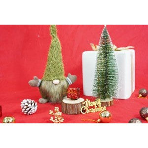 Ornament de Craciun spiridus, Kadeny, verde/maro, textil, 56 cm