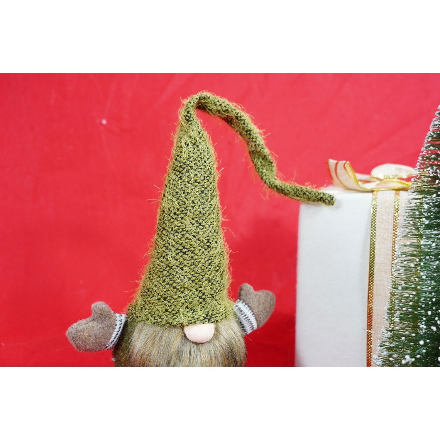 Ornament de Craciun spiridus, Kadeny, verde/maro, textil, 56 cm