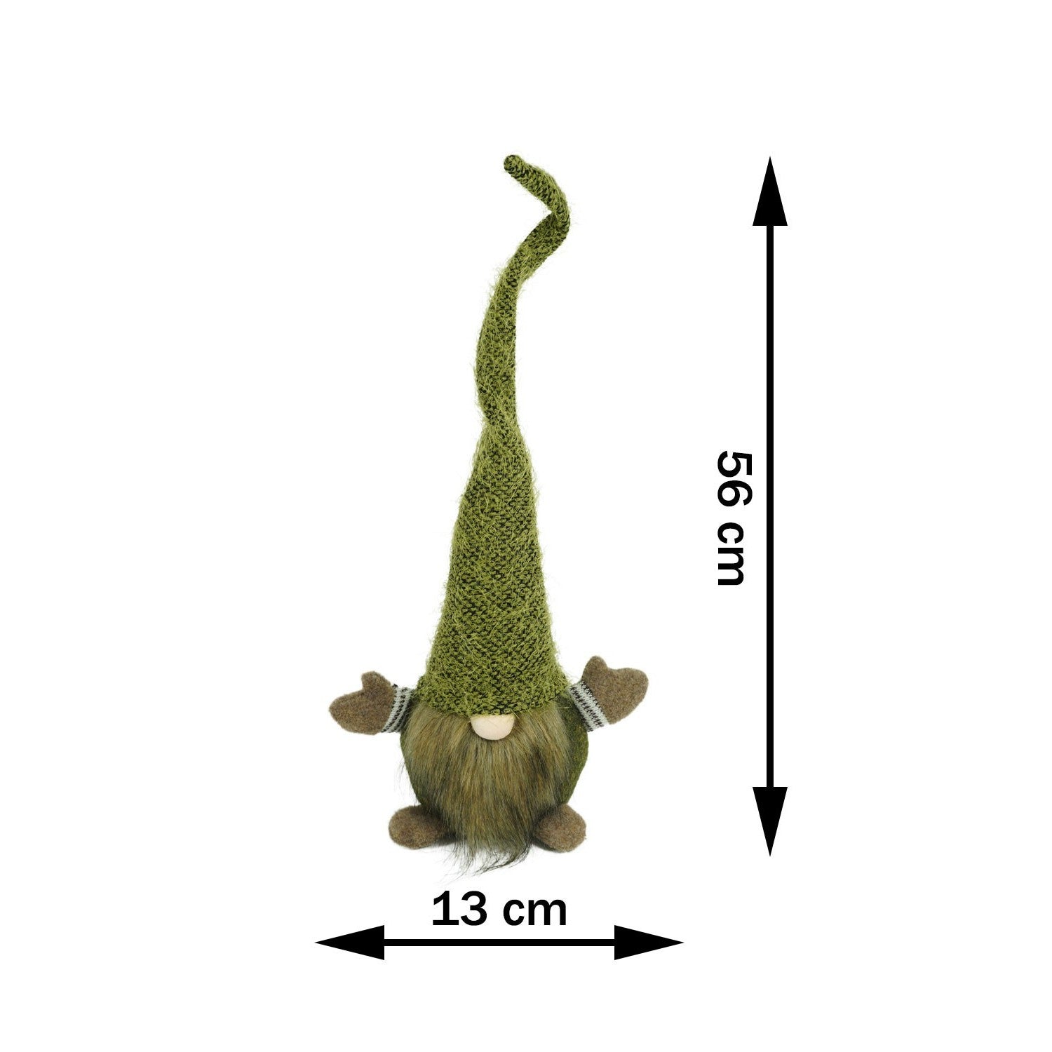 Ornament de Craciun spiridus, Kadeny, verde/maro, textil, 56 cm