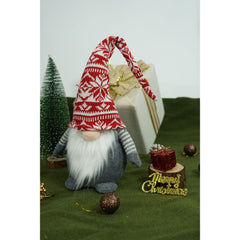 Ornament de Craciun spiridus model 2, Kadeny, rosu/gri, textil, 45 cm