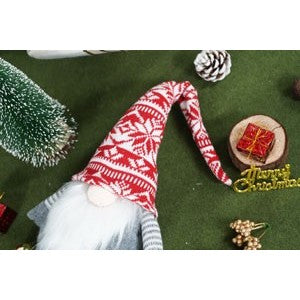 Ornament de Craciun spiridus model 2, Kadeny, rosu/gri, textil, 45 cm