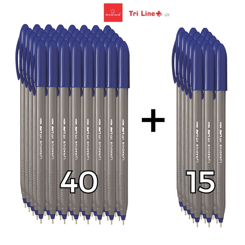 Pachet PROMO - 55x Pix Radius Tri Line Grey, 1.0mm, albastru 40+15 gratuit