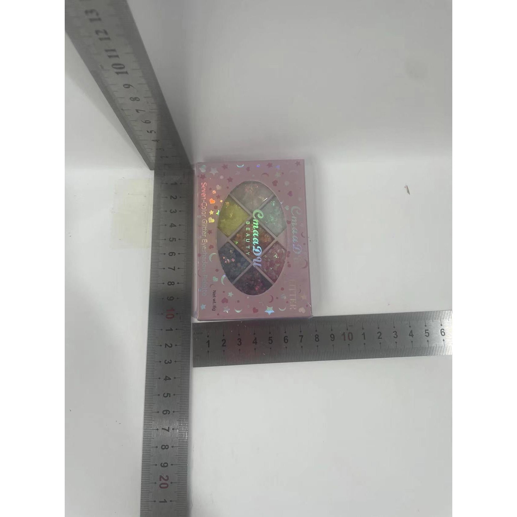 Paleta cu Glitter, Kaveny, Varianta 1, 7 Nuante, Pentru Corp si Par, 50 g, Rezistent la Apa, 9.8 x 6.8 cm, Multicolor