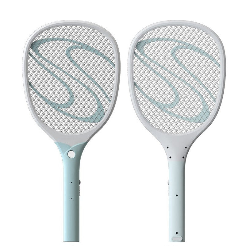 Paleta Electrica pentru Tantari, Muste sau Insecte LED, Kadeny, Reincarcabila, Incarcare USB, Plastic, Casa si Gradina, Anti-insecte, Alb-Albastru