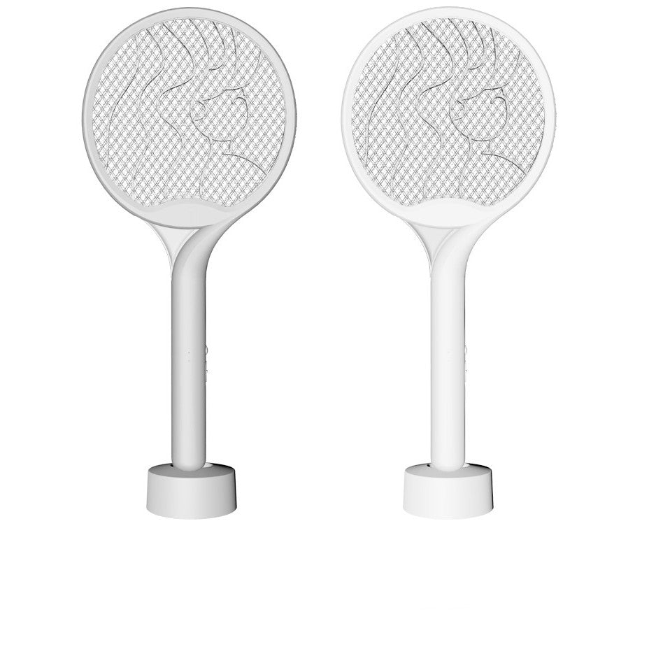 Paleta Electrica pentru Tantari, Muste si Tantari 2in1, Kadeny, Reincarcabila, Incarcare USB, 2600V, Plastic, Casa si Gradina, Anti-insecte, Stand, 23x51 cm, Alb