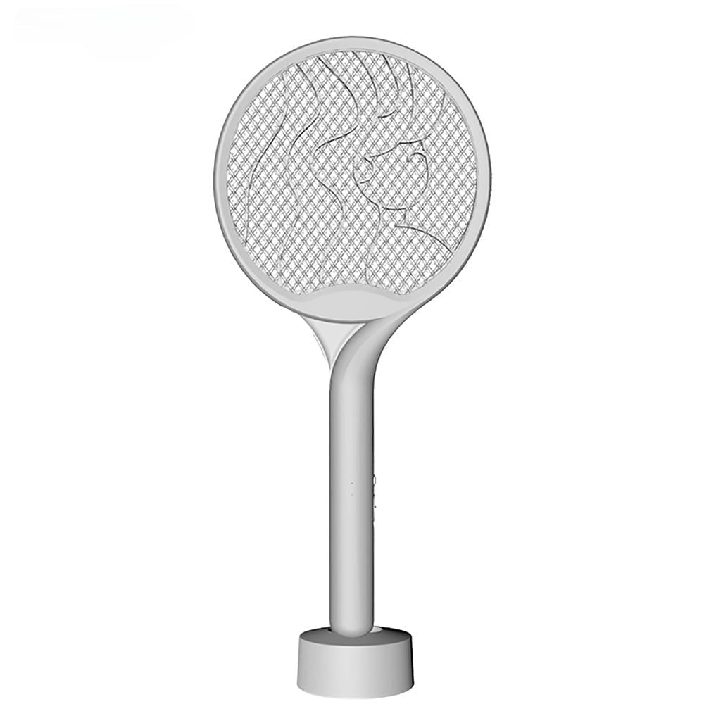 Paleta Electrica pentru Tantari, Muste si Tantari 2in1, Kadeny, Reincarcabila, Incarcare USB, 2600V, Plastic, Casa si Gradina, Anti-insecte, Stand, 23x51 cm, Gri